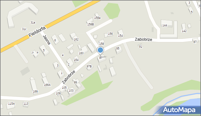 Bolesławiec, Zabobrze, 97, mapa Bolesławca