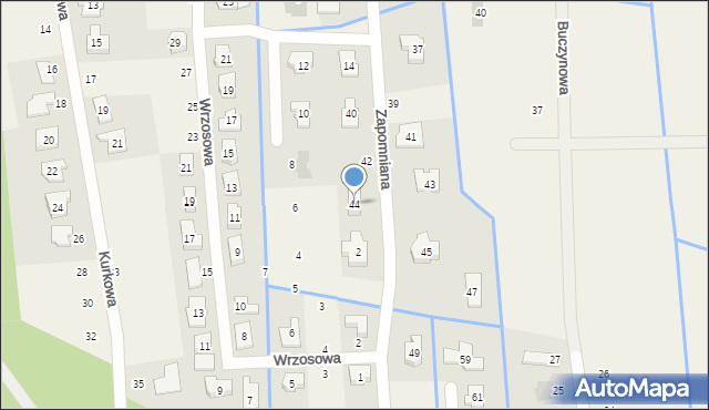 Borówiec, Zapomniana, 44, mapa Borówiec