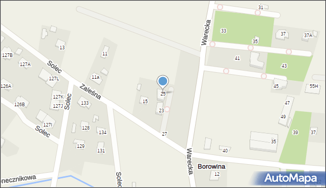 Borowina, Zaleśna, 25, mapa Borowina