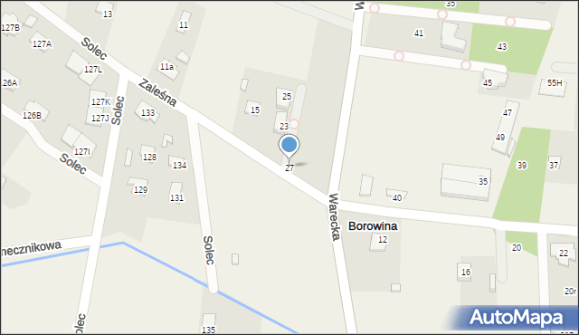 Borowina, Zaleśna, 27, mapa Borowina