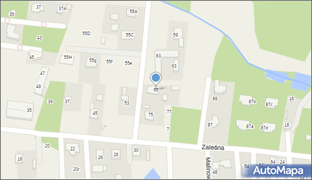 Borowina, Zaleśna, 65, mapa Borowina