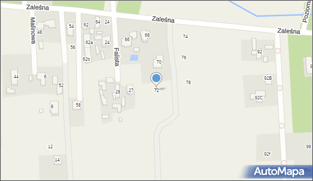 Borowina, Zaleśna, 72, mapa Borowina