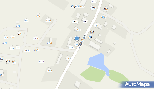 Borzestowo, Zajezierze, 282, mapa Borzestowo