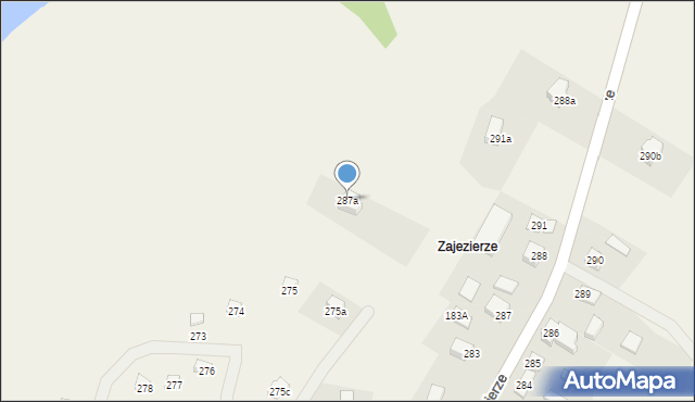 Borzestowo, Zajezierze, 287a, mapa Borzestowo