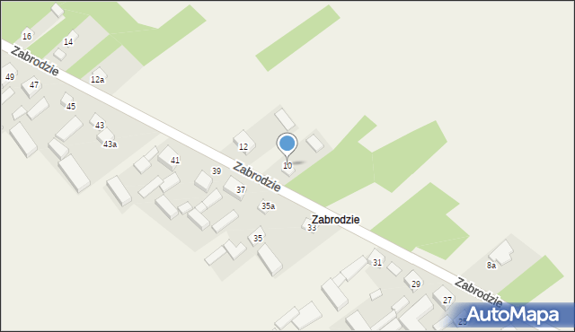 Brąszewice, Zabrodzie, 10, mapa Brąszewice