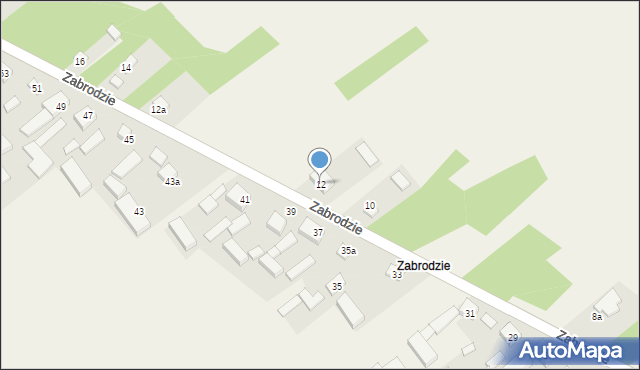 Brąszewice, Zabrodzie, 12, mapa Brąszewice