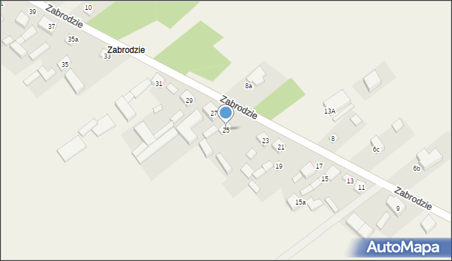 Brąszewice, Zabrodzie, 25, mapa Brąszewice