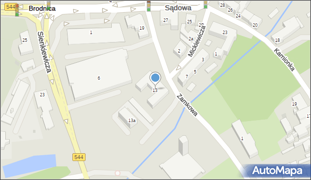 Brodnica, Zamkowa, 13, mapa Brodnica