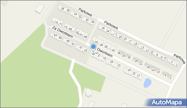 Brodowo, Za Dworkiem, 41, mapa Brodowo