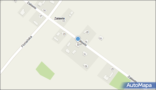 Brudzów, Załawie, 33, mapa Brudzów