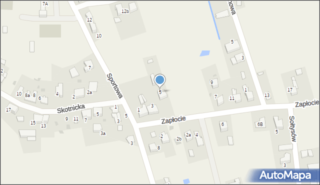 Brzezinka, Zapłocie, 5, mapa Brzezinka