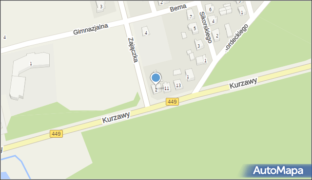 Brzeziny, Zajączka Józefa, gen., 2, mapa Brzeziny