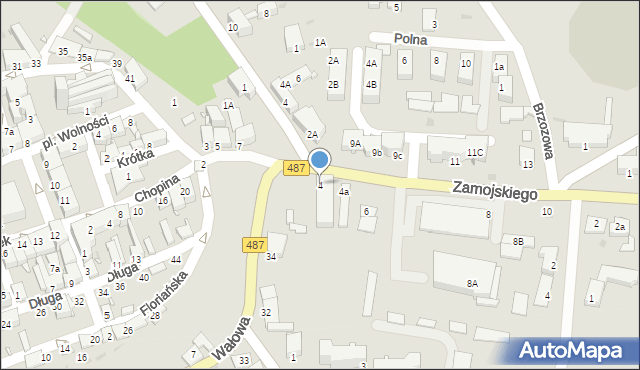 Byczyna, Zamojskiego, 4, mapa Byczyna