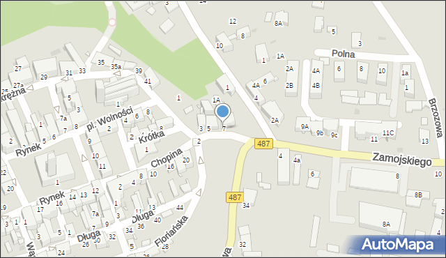 Byczyna, Zamojskiego, 7, mapa Byczyna