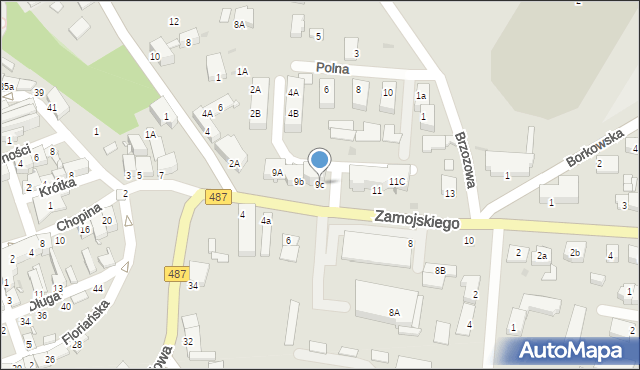 Byczyna, Zamojskiego, 9c, mapa Byczyna