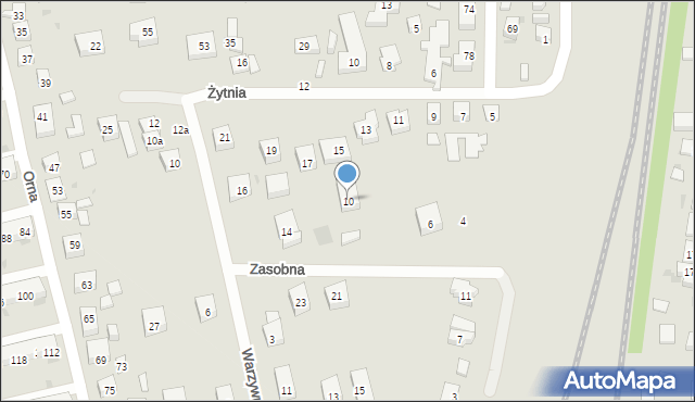 Bydgoszcz, Zasobna, 10, mapa Bydgoszczy