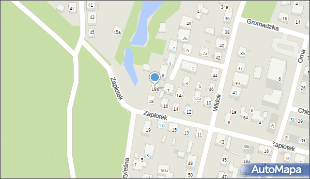 Bydgoszcz, Zapłotek, 18a, mapa Bydgoszczy