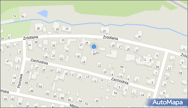 Bydgoszcz, Zachodnia, 14, mapa Bydgoszczy