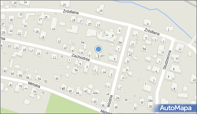 Bydgoszcz, Zachodnia, 2, mapa Bydgoszczy