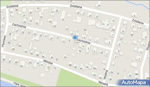 Bydgoszcz, Zachodnia, 7, mapa Bydgoszczy