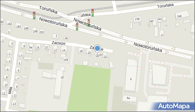 Bydgoszcz, Zacisze, 22, mapa Bydgoszczy