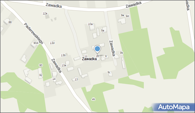 Bydlin, Zawadka, 10, mapa Bydlin