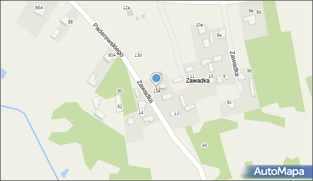 Bydlin, Zawadka, 13a, mapa Bydlin