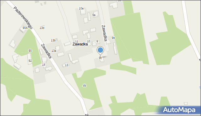 Bydlin, Zawadka, 9c, mapa Bydlin