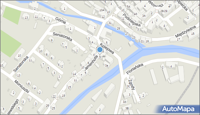 Bystrzyca Kłodzka, Zamenhofa Ludwika, dr., 3, mapa Bystrzyca Kłodzka