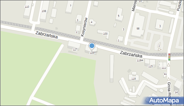 Bytom, Zabrzańska, 123, mapa Bytomia