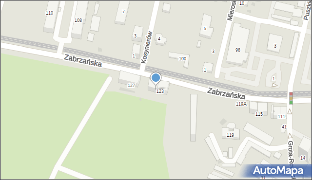 Bytom, Zabrzańska, 125, mapa Bytomia