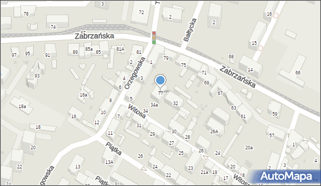 Bytom, Zabrzańska, 77, mapa Bytomia