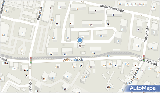 Bytom, Zabrzańska, 78, mapa Bytomia