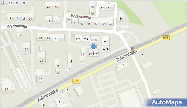 Bytom, Zabrzańska, 8/10, mapa Bytomia