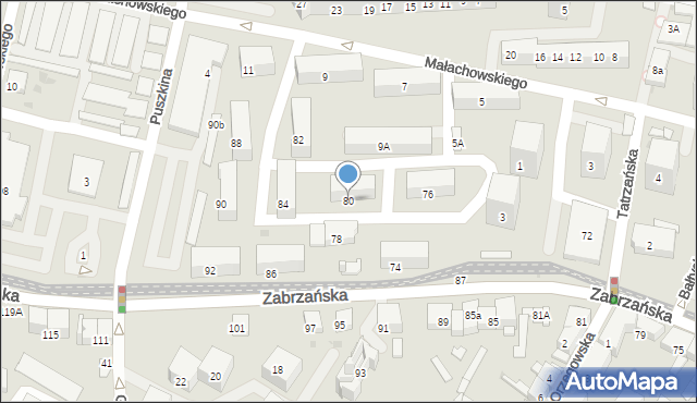 Bytom, Zabrzańska, 80, mapa Bytomia