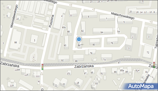 Bytom, Zabrzańska, 84, mapa Bytomia