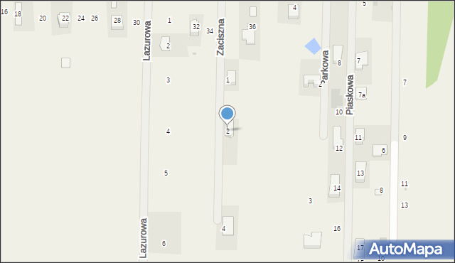 Cerekiew, Zaciszna, 2, mapa Cerekiew