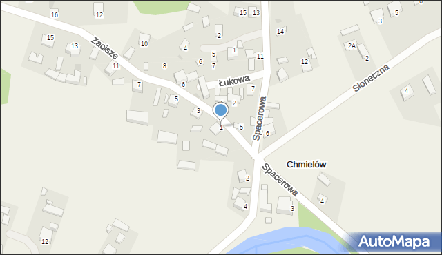 Chmielów, Zacisze, 1, mapa Chmielów