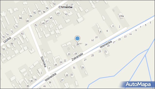 Chmielów, Zakanale, 16, mapa Chmielów