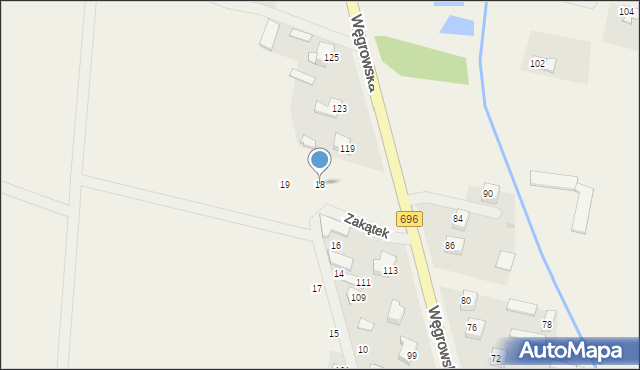 Chodów, Zakątek, 18, mapa Chodów