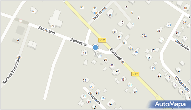 Chojnice, Zamieście, 1D, mapa Chojnic