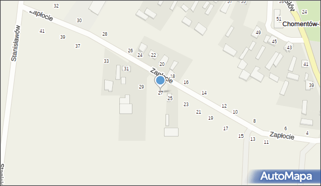 Chomentów-Puszcz, Zapłocie, 27, mapa Chomentów-Puszcz