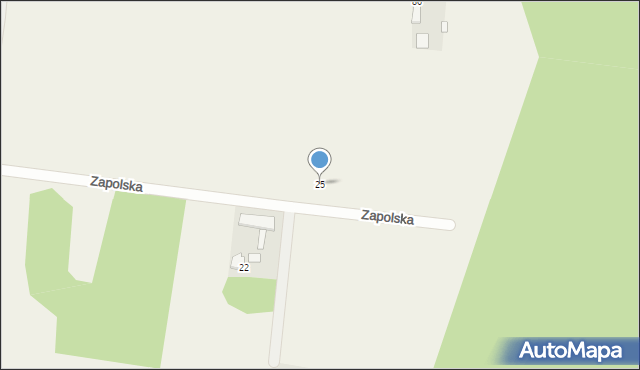 Chrzęsne, Zapolska, 25, mapa Chrzęsne