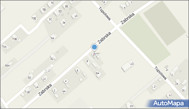 Chudów, Zabrska, 10, mapa Chudów