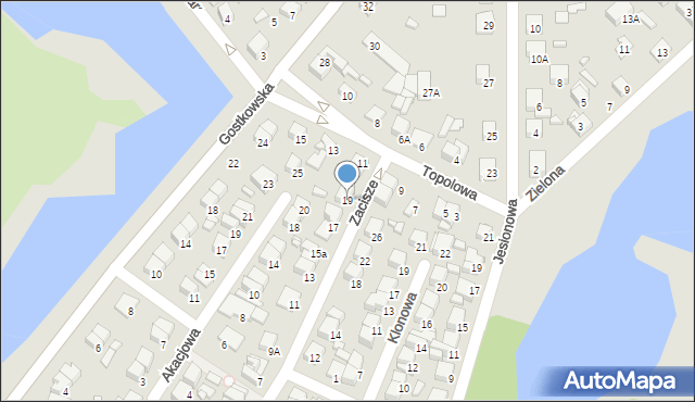 Ciechanów, Zacisze, 19, mapa Ciechanów