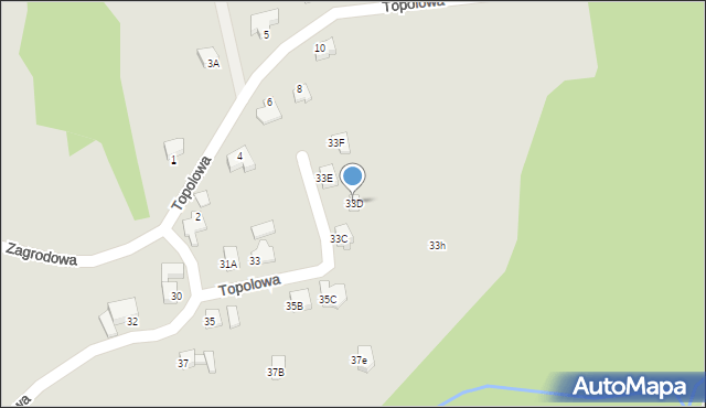 Cieszyn, Zagrodowa, 33D, mapa Cieszyna