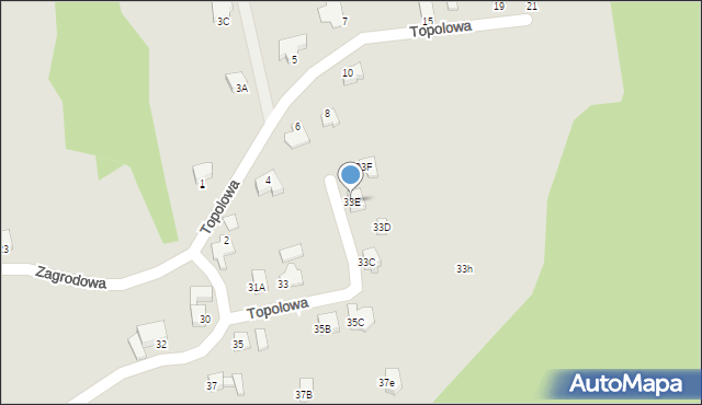 Cieszyn, Zagrodowa, 33E, mapa Cieszyna