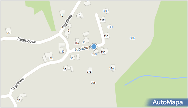 Cieszyn, Zagrodowa, 35B, mapa Cieszyna