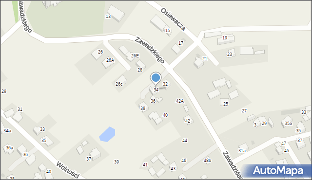 Ćwiklice, Zawadzkiego Aleksandra, gen., 34, mapa Ćwiklice