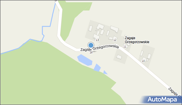 Czajęcice, Zagaje Grzegorzowskie, 14, mapa Czajęcice